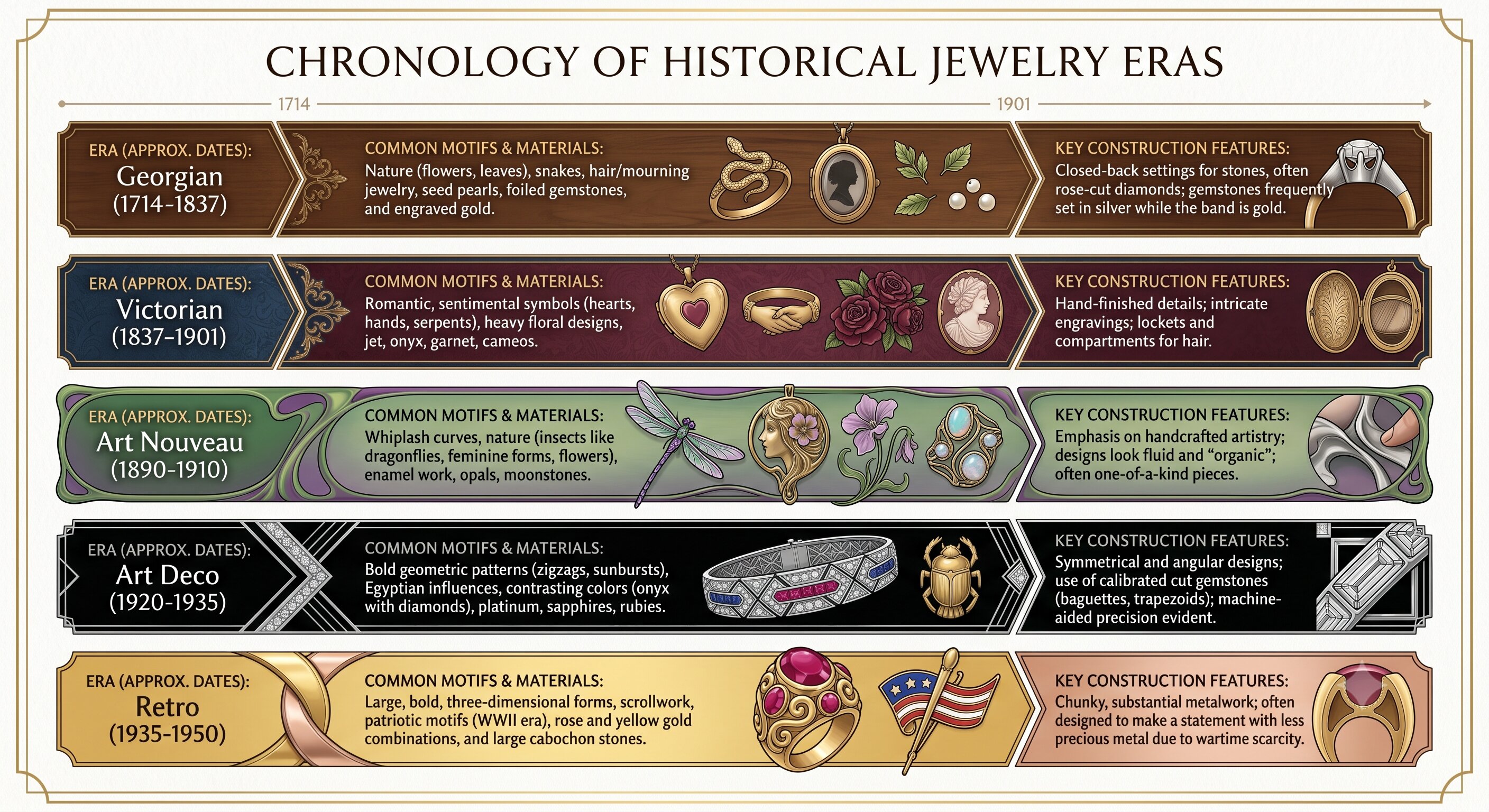 chronology of historical jewelry reas